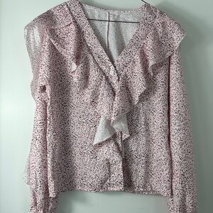 Floral Ruffle Blouse - Pink